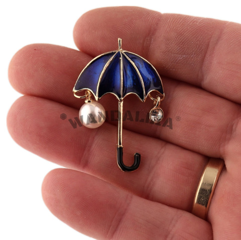 WANDALLIA Broszka Parasolka Umbrella Damska Stylowa Kostiumowa Klasyczna WANDALLIA Broszka Parasolka Umbrella Damska Stylowa Kostiumowa Klasyczna