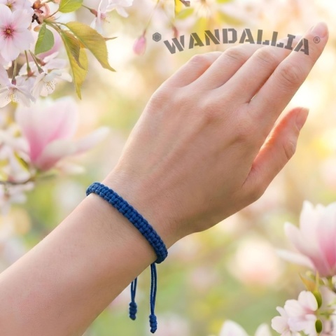 WANDALLIA Bransoletka Sznurkowa Niebieska Makrama Regulowana BRN-SZN-8