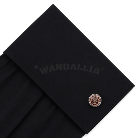 WANDALLIA Srebrne Spinki do Mankietów SP-MN-491 Okrągłe Męskie Formalne