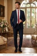 Burgundowy krawat męski KR-M-1 w eleganckiej stylizacji