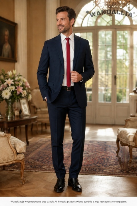 Burgundowy krawat męski KR-M-1 w eleganckiej stylizacji