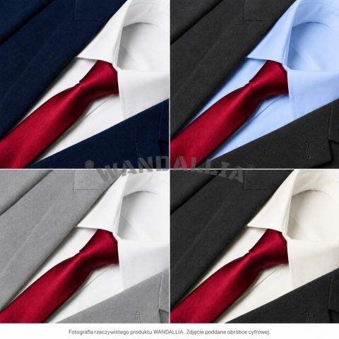 Burgundowy krawat męski KR-M-1 – przykładowe stylizacje