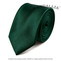 Butelkowa zieleń krawat męski wąski KR-M-2 – zdjęcie produktu
